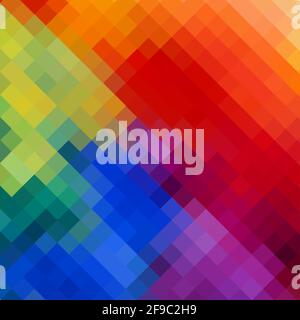 Abstract multicolored background from squares. Rainbow mosaic. Vector illustration Stock Vector