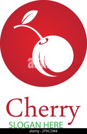 Cherry logo design template. vector illustration. Stock Vector