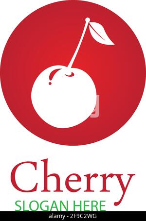 Cherry logo design template. vector illustration. Stock Vector