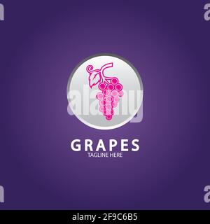 Grapes logo template vector icon illustration design Stock Vector
