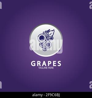 Grapes logo template vector icon illustration design Stock Vector