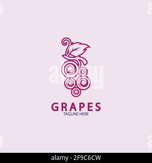 Grapes logo template vector icon illustration design Stock Vector