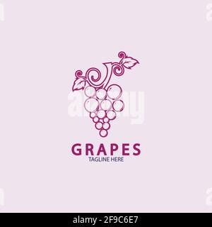 Grapes logo template vector icon illustration design Stock Vector