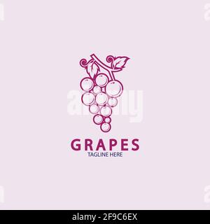 Grapes logo template vector icon illustration design Stock Vector