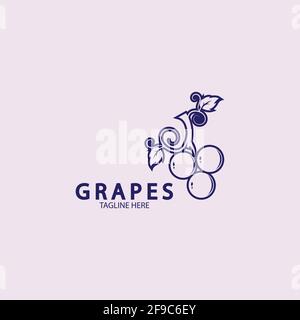 Grapes logo template vector icon illustration design Stock Vector