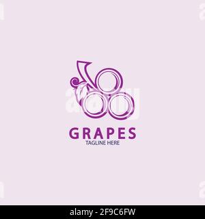 Grapes logo template vector icon illustration design Stock Vector