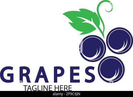 Grapes logo template vector icon illustration design Stock Vector
