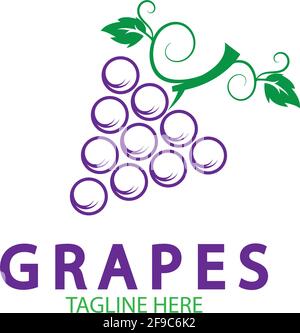 Grapes logo template vector icon illustration design Stock Vector