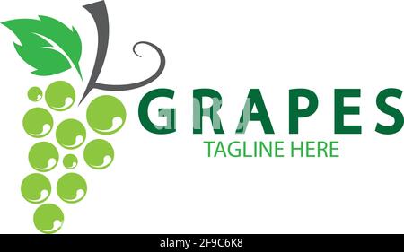 Grapes logo template vector icon illustration design Stock Vector