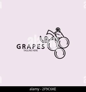 Grapes logo template vector icon illustration design Stock Vector
