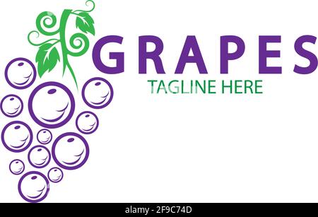 Grapes logo template vector icon illustration design Stock Vector