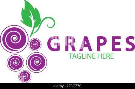 Grapes logo template vector icon illustration design Stock Vector