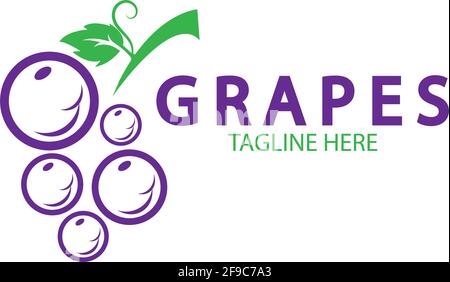 Grapes logo template vector icon illustration design Stock Vector