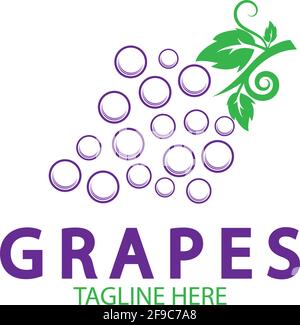 Grapes logo template vector icon illustration design Stock Vector