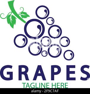 Grapes logo template vector icon illustration design Stock Vector