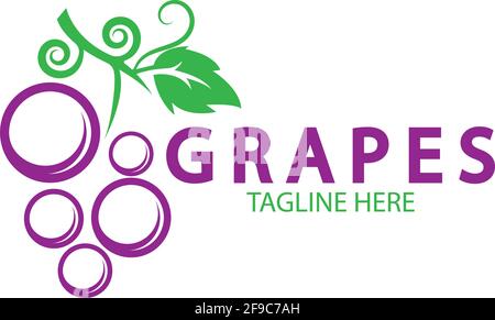 Grapes logo template vector icon illustration design Stock Vector