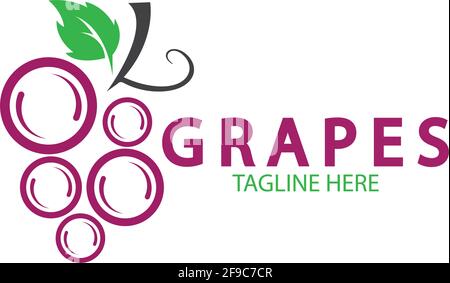 Grapes logo template vector icon illustration design Stock Vector
