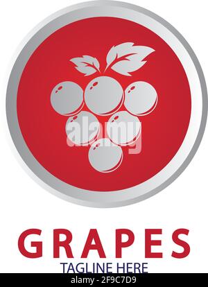 Grapes Vector Logo Icon isolated. Organic Wine branding template. Nature Grapes Logotype Stock Vector