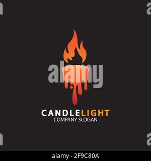 Candle light icon logo design vector template Stock Vector