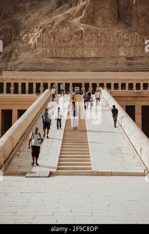 CAIRO, EGYPT - Nov 01, 2019: Monument in egypt with people walking Stock Photo