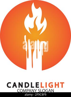 Candle light icon logo design vector template Stock Vector