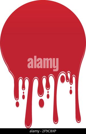Dripping paint icon logo. Current liquid. Paint flows. Melted circle logo. Current paint  stains. Current inks. Stock Vector