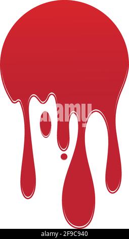 Dripping paint icon logo. Current liquid. Paint flows. Melted circle logo. Current paint  stains. Current inks. Stock Vector