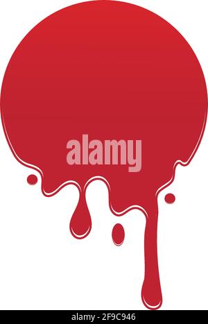 Dripping paint icon logo. Current liquid. Paint flows. Melted circle logo. Current paint  stains. Current inks. Stock Vector