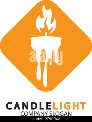 Candle light icon logo design vector template Stock Vector