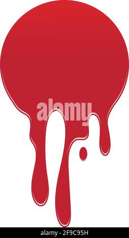 Dripping paint icon logo. Current liquid. Paint flows. Melted circle logo. Current paint  stains. Current inks. Stock Vector