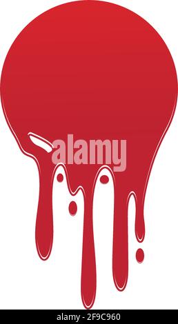 Dripping paint icon logo. Current liquid. Paint flows. Melted circle logo. Current paint  stains. Current inks. Stock Vector