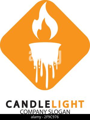 Candle light icon logo design vector template Stock Vector