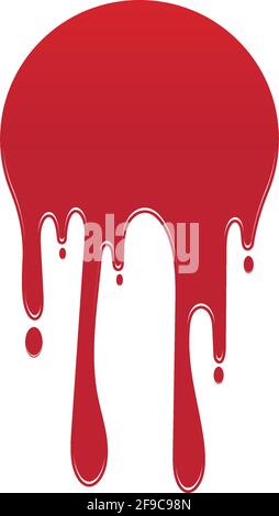 Dripping paint icon logo. Current liquid. Paint flows. Melted circle logo. Current paint  stains. Current inks. Stock Vector