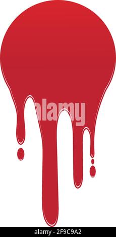 Dripping paint icon logo. Current liquid. Paint flows. Melted circle logo. Current paint  stains. Current inks. Stock Vector