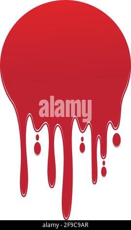 Dripping paint icon logo. Current liquid. Paint flows. Melted circle logo. Current paint  stains. Current inks. Stock Vector