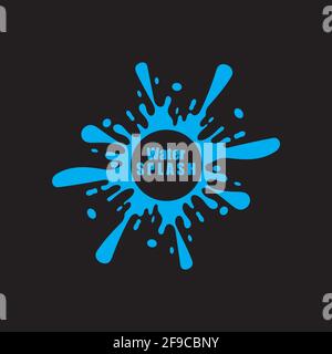 water splash blue color circle template on black  background vector Stock Vector