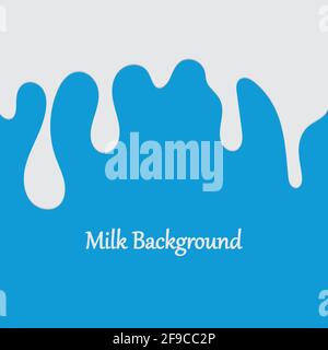 Milk White Liquid Dripping Blue Background Illustrations & Vectors Stock Vector