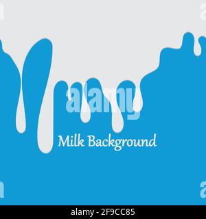 Milk White Liquid Dripping Blue Background Illustrations & Vectors Stock Vector