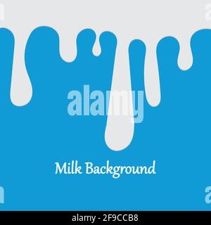 Milk White Liquid Dripping Blue Background Illustrations & Vectors Stock Vector