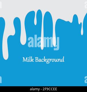 Milk White Liquid Dripping Blue Background Illustrations & Vectors Stock Vector