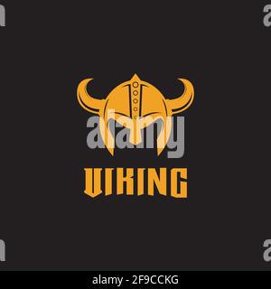 Viking helmet logo design vector template Stock Vector