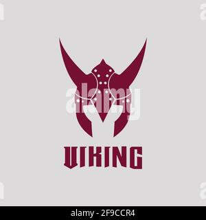 Viking helmet logo design vector template Stock Vector