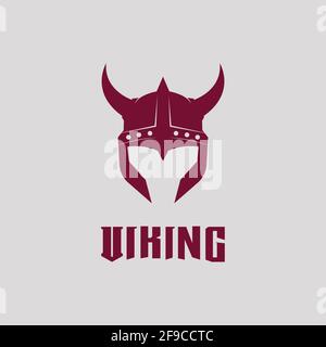 Viking helmet logo design vector template Stock Vector