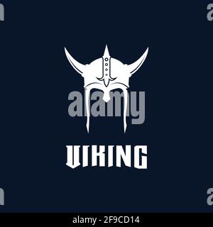 Viking helmet logo design vector template Stock Vector