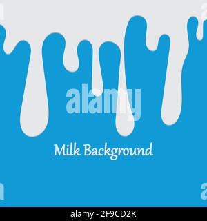 Milk White Liquid Dripping Blue Background Illustrations & Vectors Stock Vector