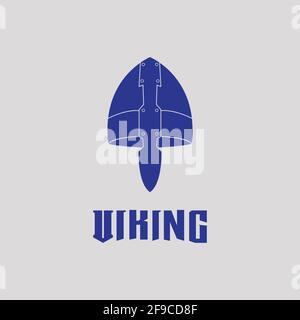 Viking helmet logo design vector template Stock Vector
