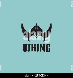 Viking helmet logo design vector template Stock Vector