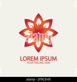 Flower logo. The circular logo. Logo of the flower. Stylized flower. Petals. Simple logo. The brand name  emblem  logo. Mandala. Logo boutique. Logoty Stock Vector