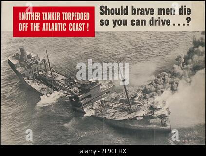 thumbnail image 2 of When You Ride Alone You Ride With Hitler - WWII Vintage Propaganda Poster 2 of 2