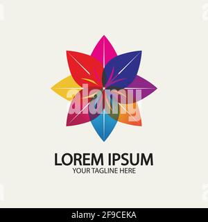 Flower logo. The circular logo. Logo of the flower. Stylized flower. Petals. Simple logo. The brand name  emblem  logo. Mandala. Logo boutique. Logoty Stock Vector